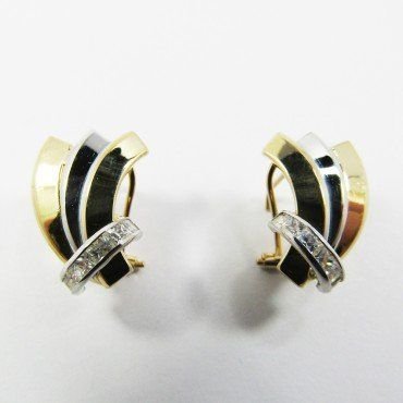 PENDIENTES ORO BICOLOR PIEDRA