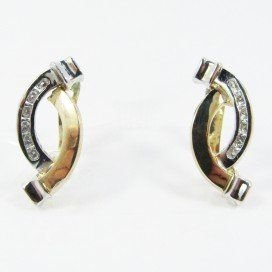 PENDIENTES ORO BICOLOR PIEDRA