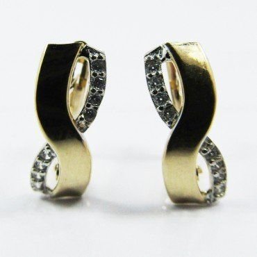 PENDIENTES ORO BICOLOR PIEDRA