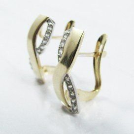 PENDIENTES ORO BICOLOR PIEDRA