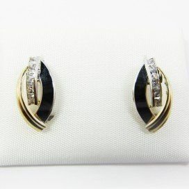 PENDIENTES ORO BICOLOR PIEDRA