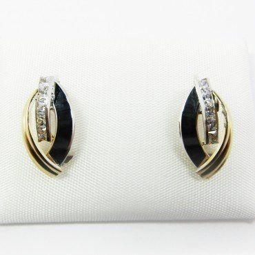 PENDIENTES ORO BICOLOR PIEDRA