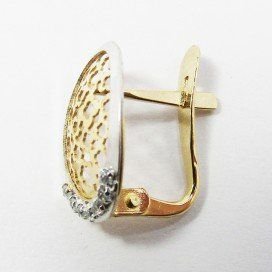 PENDIENTES ORO BICOLOR PIEDRA