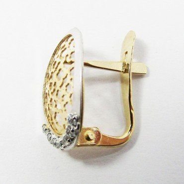 PENDIENTES ORO BICOLOR PIEDRA