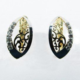 PENDIENTES ORO BICOLOR PIEDRA