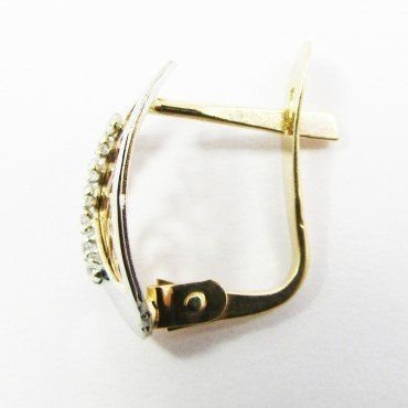 PENDIENTES ORO BICOLOR PIEDRA