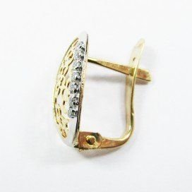 PENDIENTES ORO BICOLOR PIEDRA