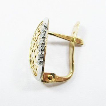 PENDIENTES ORO BICOLOR PIEDRA