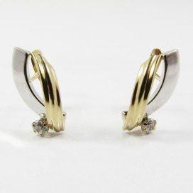 PENDIENTES ORO BICOLOR PIEDRA