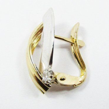 PENDIENTES ORO BICOLOR PIEDRA
