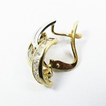 PENDIENTES ORO BICOLOR PIEDRA