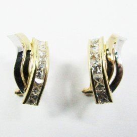 PENDIENTES ORO BICOLOR PIEDRA