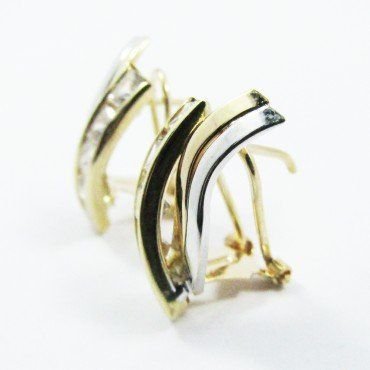 PENDIENTES ORO BICOLOR PIEDRA