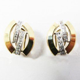 PENDIENTES ORO BICOLOR PIEDRA