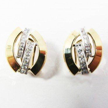 PENDIENTES ORO BICOLOR PIEDRA