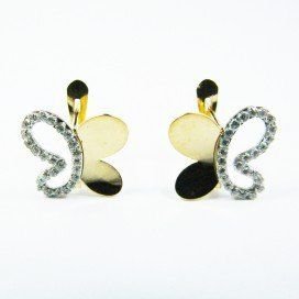 PENDIENTES ORO BICOLOR PIEDRA