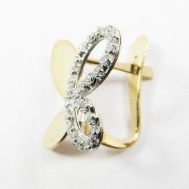 PENDIENTES ORO BICOLOR PIEDRA