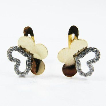 PENDIENTES ORO BICOLOR PIEDRA