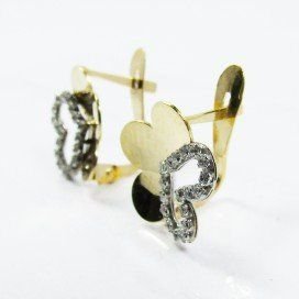 PENDIENTES ORO BICOLOR PIEDRA
