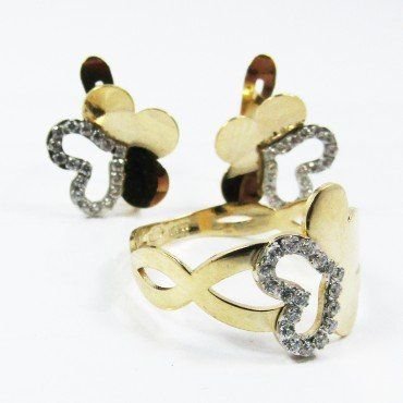PENDIENTES ORO BICOLOR PIEDRA