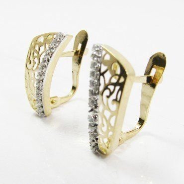 PENDIENTES ORO BICOLOR PIEDRA