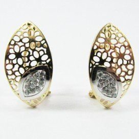 PENDIENTES ORO BICOLOR PIEDRA