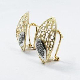 PENDIENTES ORO BICOLOR PIEDRA