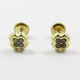 PENDIENTES NIÑA ORO AMARILLO PIEDRA