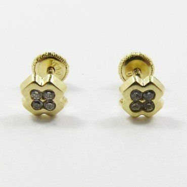 PENDIENTES NIÑA ORO AMARILLO PIEDRA