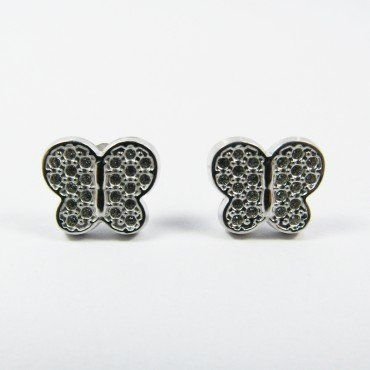 PENDIENTES ORO BLANCO PIEDRA