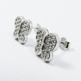 PENDIENTES ORO BLANCO PIEDRA