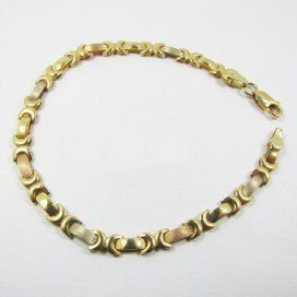 PULSERA SRA. ORO TRICOLOR ITALIANO LISA