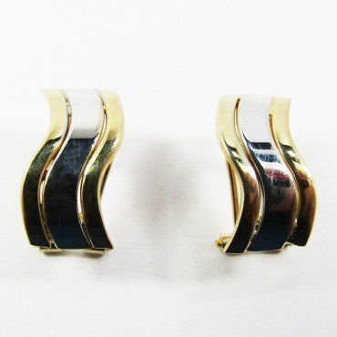PENDIENTES ORO BICOLOR