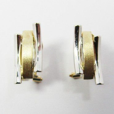 PENDIENTES ORO BICOLOR