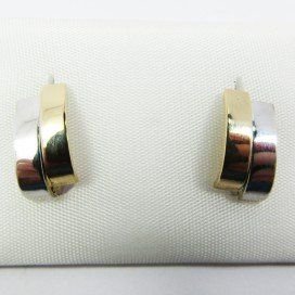 PENDIENTES ORO BICOLOR