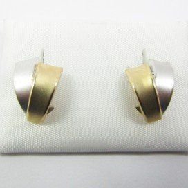 PENDIENTES ORO BICOLOR