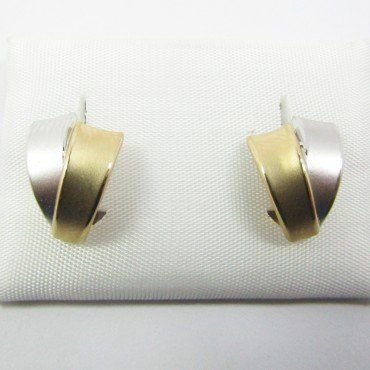 PENDIENTES ORO BICOLOR