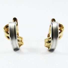 PENDIENTES ORO BICOLOR