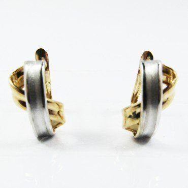 PENDIENTES ORO BICOLOR