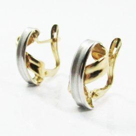 PENDIENTES ORO BICOLOR