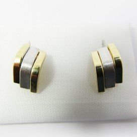 PENDIENTES ORO BICOLOR