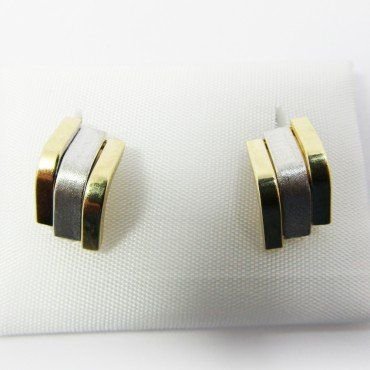 PENDIENTES ORO BICOLOR