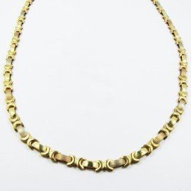 GARGANTILLA ORO TRICOLOR ITALIANO LISA