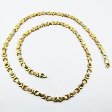 GARGANTILLA ORO TRICOLOR ITALIANO LISA