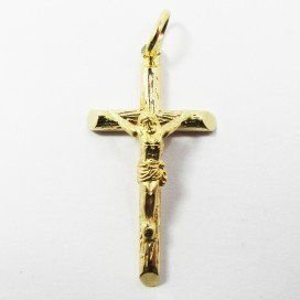 CRUZ ORO AMARILLO CON CRISTO