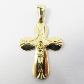 CRUZ ORO AMARILLO CON CRISTO