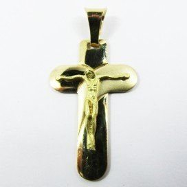 CRUZ ORO AMARILLO CON CRISTO