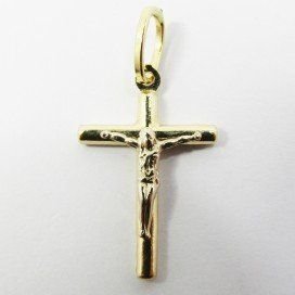 CRUZ ORO AMARILLO CON CRISTO