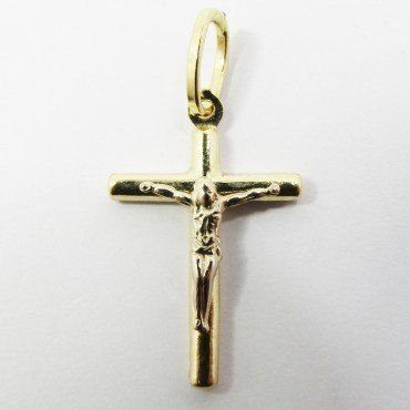 CRUZ ORO AMARILLO CON CRISTO