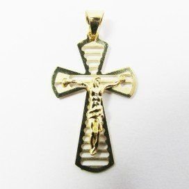 CRUZ ORO AMARILLO CON CRISTO